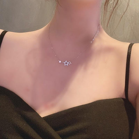 Zircon Star Necklaces Pendant Choker Fashion Creative Jewelry -JW01266-Veeddydropshipping