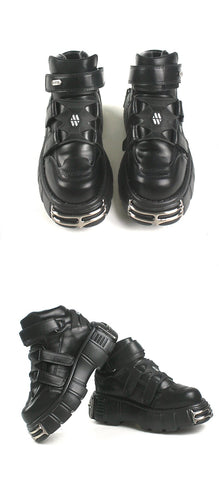 Women 2023 New Dark Punk Leather Shoes Metal Niche Low-BS01031-Veeddydropshipping