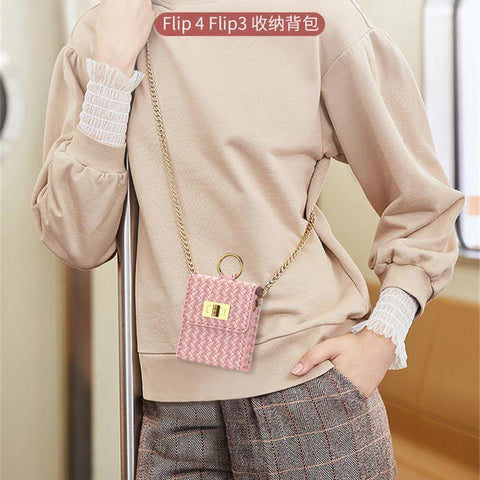 PU Leather Chain Phone Bag for Samsung Galaxy Z Flip 4 Flip3 Case-PA00210-Veeddydropshipping