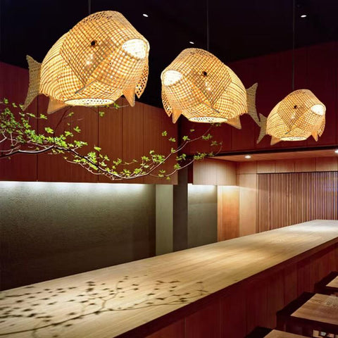 Chandelier Handmade Bamboo Rattan-TI00402-Veeddydropshipping