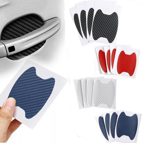 4pcs/Set Carbon Fiber Texture Car Door Handle Cup Scratch Protective-AM00073-Veeddydropshipping