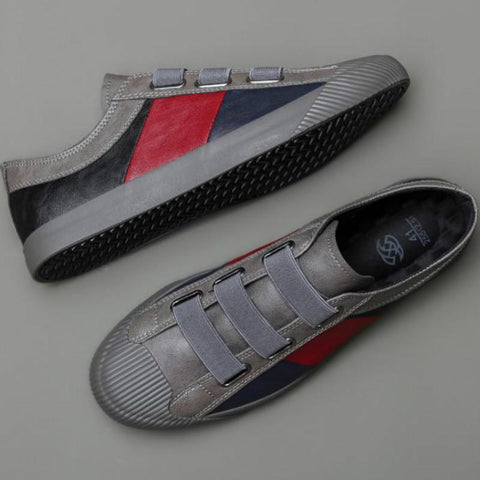 Men Vulcanized Shoes Color Mixed Design Loafers Elastic-BS01432-Veeddydropshipping