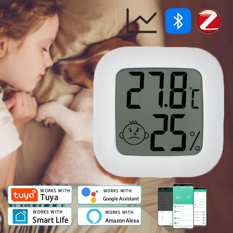 Tuya Temperature Humidity Sensor Bluetooth Zigbee Thermostat Smart Home -CE00700-Veeddydropshipping