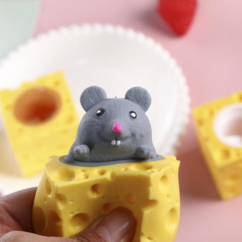 Pop Up Funny Mouse And Cheese Block Squeeze Anti-stress Toy-TB01511-Veeddydropshipping