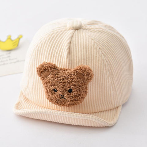 Kids Baseball Caps Cartoon Bear Boys Girls Corduroy Peaked Cap Toddler-Veeddydropshipping-7