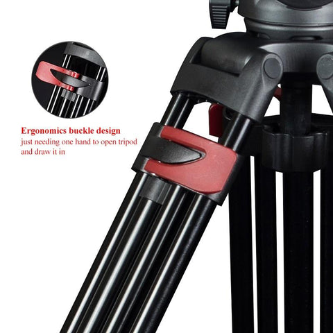 MTT609A Professional Heavy Duty Hydraulic Head Ball Camera Tripod -CE00281-Veeddydropshipping