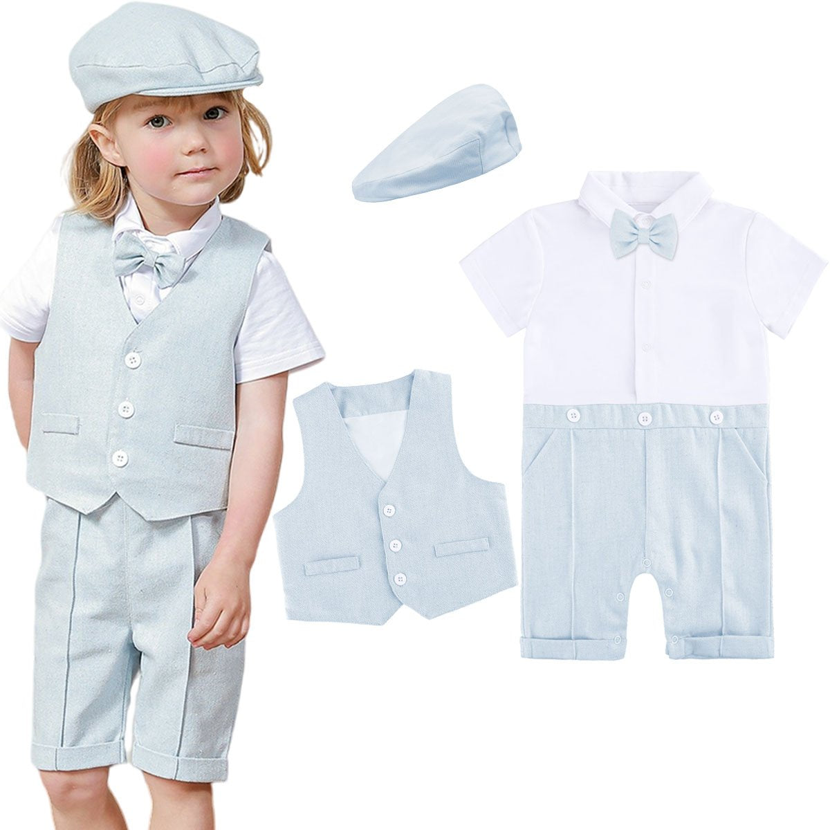 Baby Boys Wedding Outfit Infant Baptism Gentleman Set Birthday-TB00281-Veeddydropshipping
