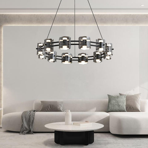 Chandelier light luxury glass round-TI00406-Veeddydropshipping