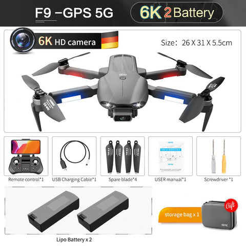 F9 GPS Mini Drone 6K Dual HD Camera 5G Professional Aerial Photography RC Helicopter-TB01414-Veeddydropshipping