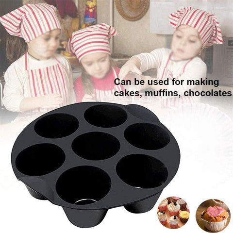 7 Cups Air Fryer Muffin Silicone Mold Round-HA01165-Veeddydropshipping