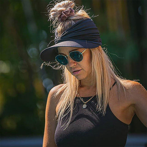 2022 Flexible Adult Hat for Women Anti-UV Wide Brim Visor Hat Easy To Carry Travel Caps -OS00218-Veeddydropshipping