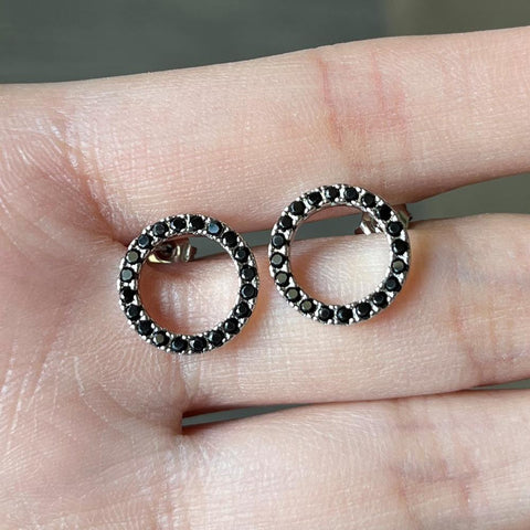 Fashion Versatile Circle Stud Earrings with Crystal Cubic Zirconia Earrings -JW01422-Veeddydropshipping