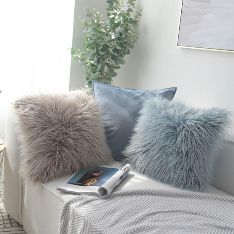 Nordic Plush Pillowcase Wool Faux Fur Cushions-HA00581-Veeddydropshipping