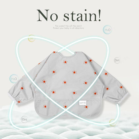 New Style Baby Stuff Toddler Waterproof Long Sleeve Art Smock Feeding Bib-TB00309-Veeddydropshipping