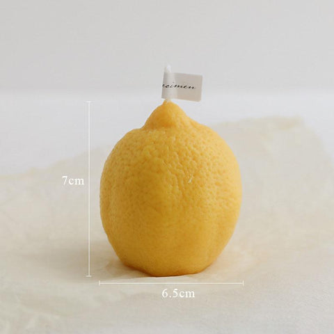3D Aromatherapy Candle Lemon Shape Cheese Soybean Candle-HA00363-Veeddydropshipping
