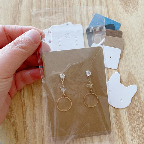 Cards aBags Necklace Earring Display Cards Self-Seal Bags Kraft Paper-JW01725-Veeddydropshipping