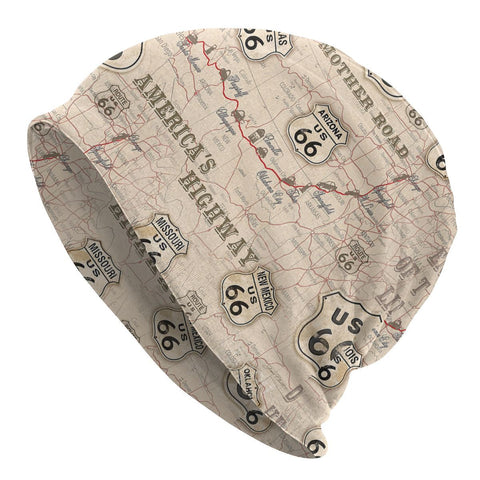 Women Knitting Hats Unisex Adult Route 66 America Road-MF00864-Veeddydropshipping