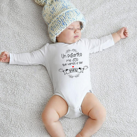 Baby Announcement Bodysuit Vas A Ser Papa Newborn Baby Long Sleeve-TB00308-Veeddydropshipping