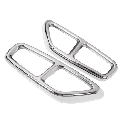 Yubao Silver/Glossy Black Car Exhaust Muffler Pipe Cover Trims Stainless Steel-AM00090-Veeddydropshipping