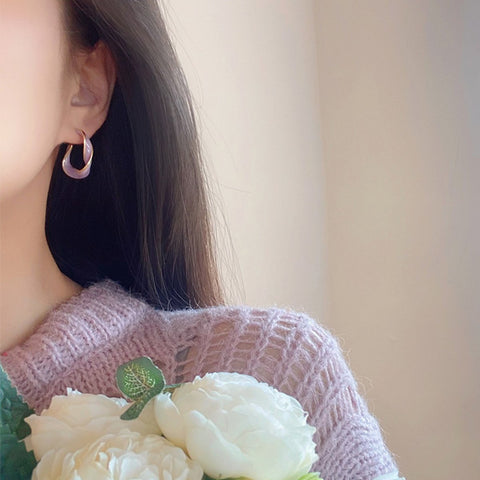 Fashion Lavender Purple Earrings for Woman Gold color Twisted -JW01417-Veeddydropshipping