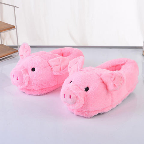 Cute Pig Animal Cartoon Plush Slippers Non-Slip-BS01158-Veeddydropshipping