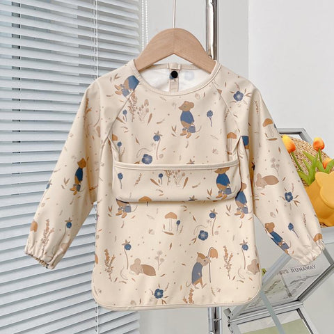 Cute Baby Bibs Toddler Baberos Bavoir Waterproof Long Sleeve-TB00284-Veeddydropshipping