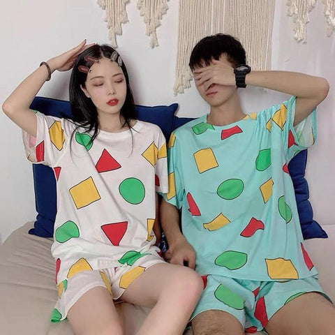 Pajama Sinchan Cotton Summer Short Sets Japanese Pajamas for Couples Man-MF01625-Veeddydropshipping