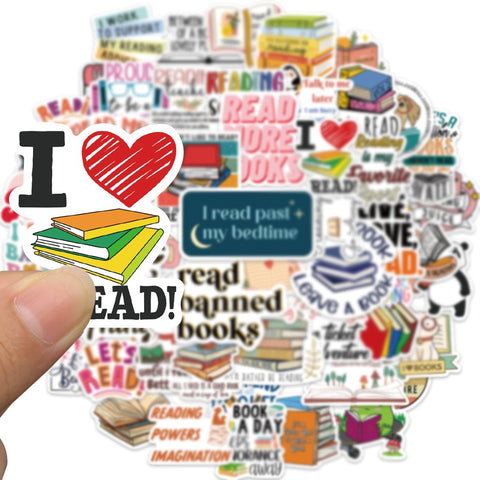 10/50PCS Reading Book Day Student Stickers Vintage For DIY Kids-TB01655-Veeddydropshipping