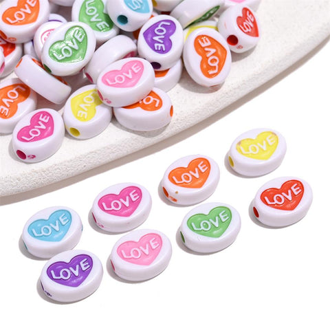 Heart Acrylic Spacer Beads Making Necklace-JW01501-Veeddydropshipping