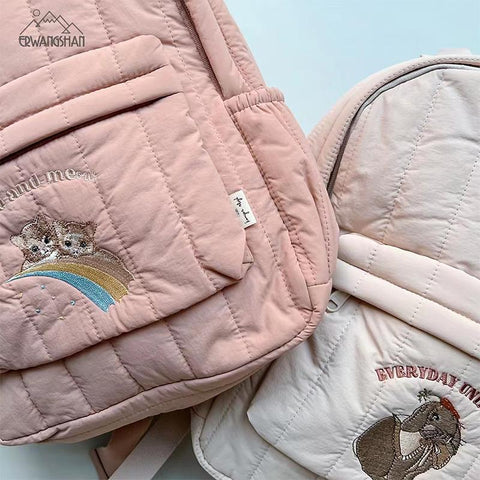 KS Kids Primary Schoolbag Kindergarten Baby Backpack Cartoon Embroidery-TB00004-Veeddydropshipping