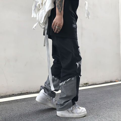 Straight Wide Leg Cargo Pants Man Streetwear Harajuku-MF00591-Veeddydropshipping