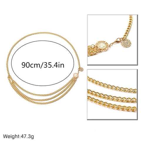 Tassel Coin Pendant Harness Belly Chains for Women Waistbands Body Jewelry-JW01379-Veeddydropshipping