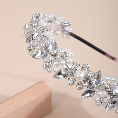 Trendy Preal Bridal Crown Diamonds Handmade Wedding Hair  -JW00554-Veeddydropshipping