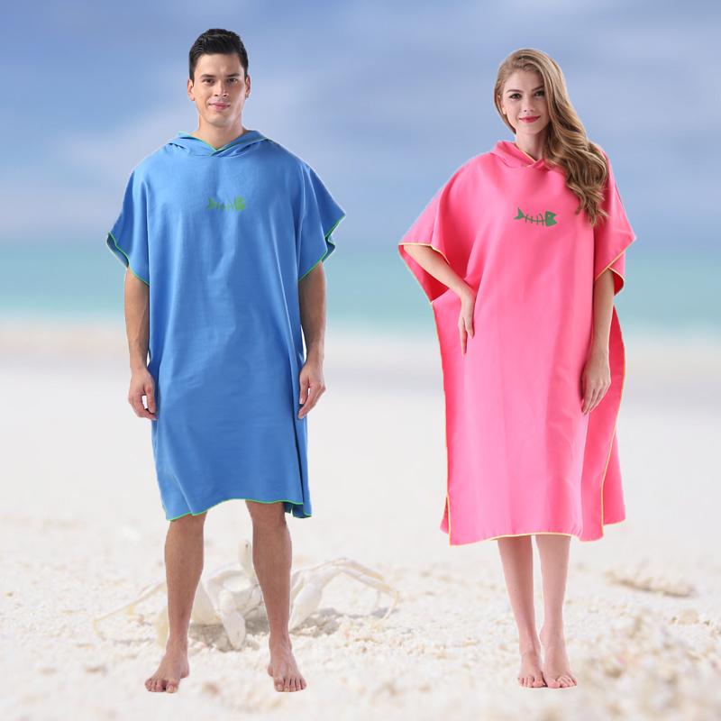 Surf Poncho Changing Towel Quick-Dry Robe Hood Microfiber Beach Blanket Bath -OS00037-Veeddydropshipping