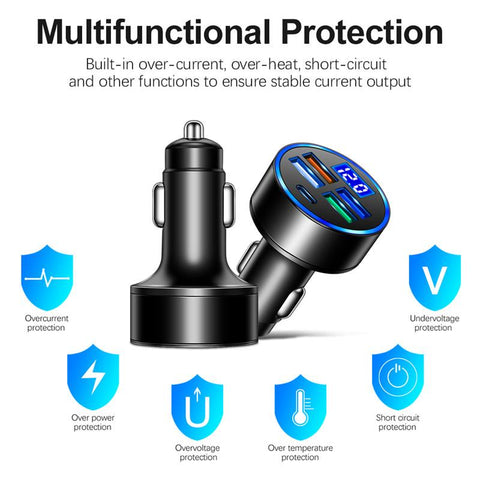 Lovebay 4 Ports USB PD Fast Car Phone Charge With LED-PA01125-Veeddydropshipping