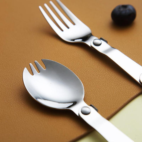 Tableware Outdoor Portable Three-Fold Spoon Fork Travel-OS01259-Veeddydropshipping