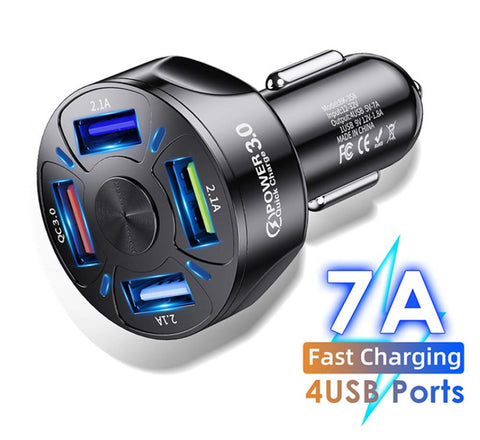 MZX 4 Ports Car Charger Fast Charge 2 USB-A-PA01152-Veeddydropshipping