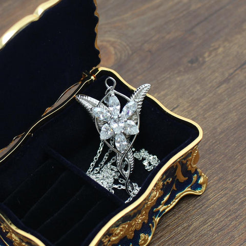 925 Sterling Sliver Wedding Jewelry Lord Princess Pendant Necklaces-JW00107