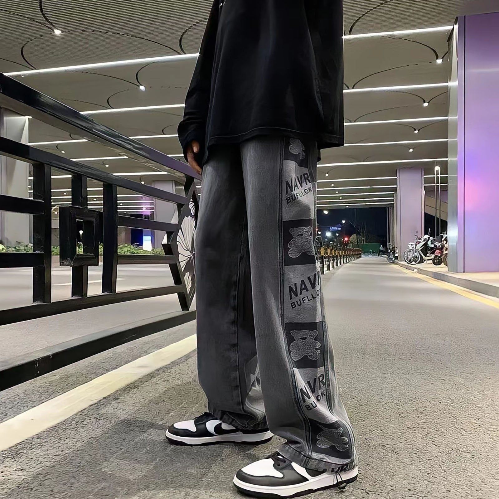 Straight Baggy Pants Vintage Korean Streetwear Y2k-Veeddydropshipping