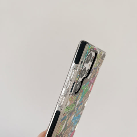 for Samsung Galaxy S22 Ultra S21 S20 S22  Plus S23 Ultra Soft TPU Cute Graffiti  labels-PA00229-Veeddydropshipping