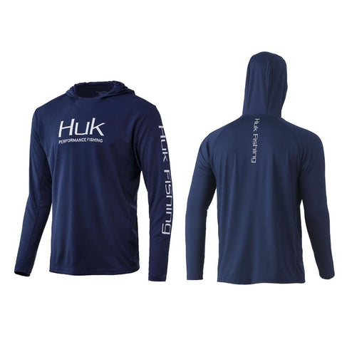 Fishing Shirts HUK Fish Clothing Long Sleeve T-shirt UPF 50 Hood Sun Protection -OS00488-Veeddydropshipping