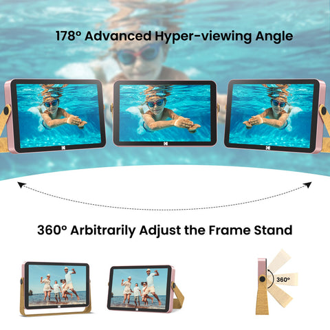 10 Inch WiFi Digital Picture Frame Built-in Battery 1280*800 IPS Touch Screen,16GB Storage -CE00322-Veeddydropshipping