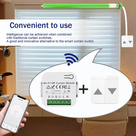IsFriday Blind WiFi Curtain Switch Tuya Electric Rolling Shutter 433MHz RF-TI01056-Veeddydropshipping