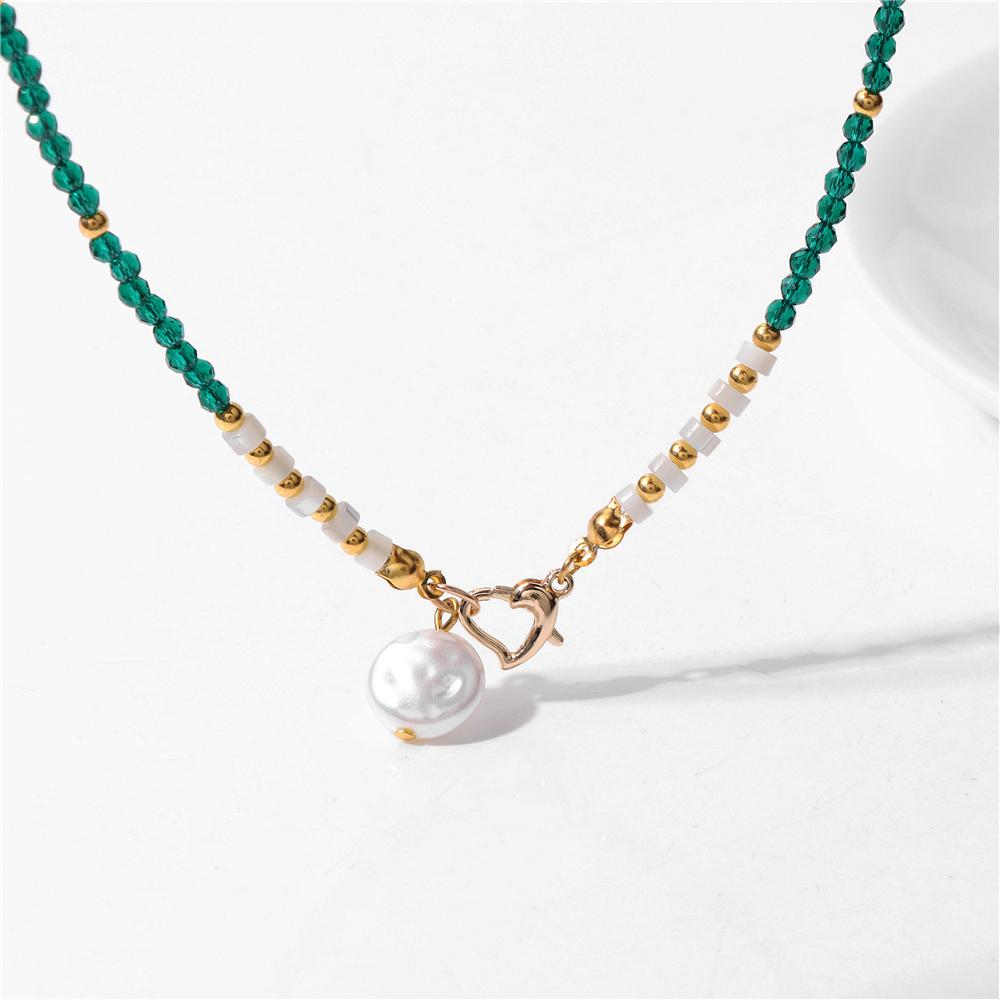 Pearl Pendant Necklace for Women Natural Stone Beaded -JW00174-Veeddydropshipping