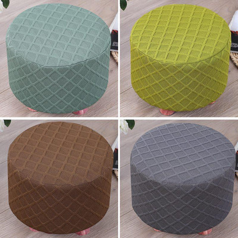 Ottoman Footstool Cover Round Stool Covers-HA00530-Veeddydropshipping