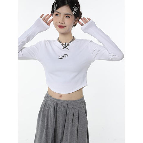 Women Short Tops Chic Korean Fashion Vintage Sexy T-shirt-Veeddydropshipping
