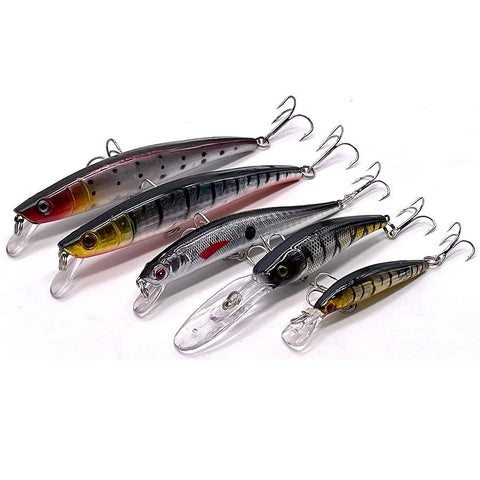 5pcs Jerkbait Minnow Crankbaits Wobbler For Fishing Lure Set Tackle Artificial Bait Kit -OS00436-Veeddydropshipping