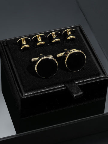 Wed Men Shirts Cufflinks Threaded Studs Set -JW01308-Veeddydropshipping