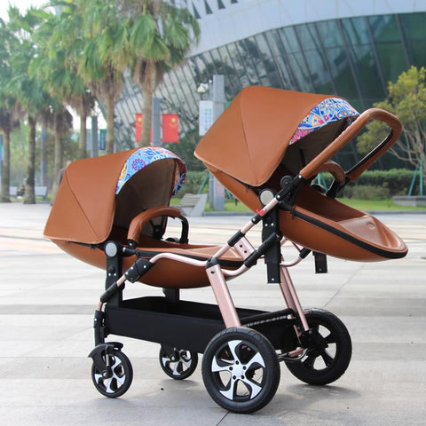 2023 New Twin baby strollers,Eggshel Double baby strollers,Luxury leather baby-TB00374-Veeddydropshipping