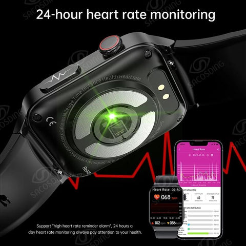 2023 Blood Glucose Smart Watch Men Health ECG Monitor Blood -CE00556-Veeddydropshipping